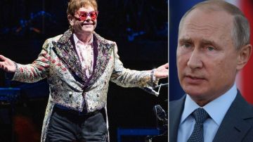 Elton John se solidariza con ucranianos durante concierto en Nueva Jersey.