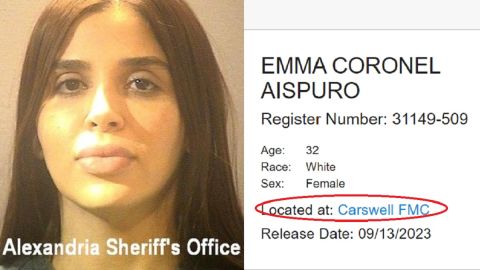 Emma Coronel estuvo presa en Virginia, pero cumplirá su sentencia en Texas.