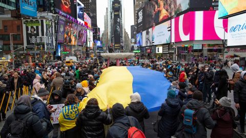 El jueves pasado hubo una gran manifestación en Times Square, Nueva York.