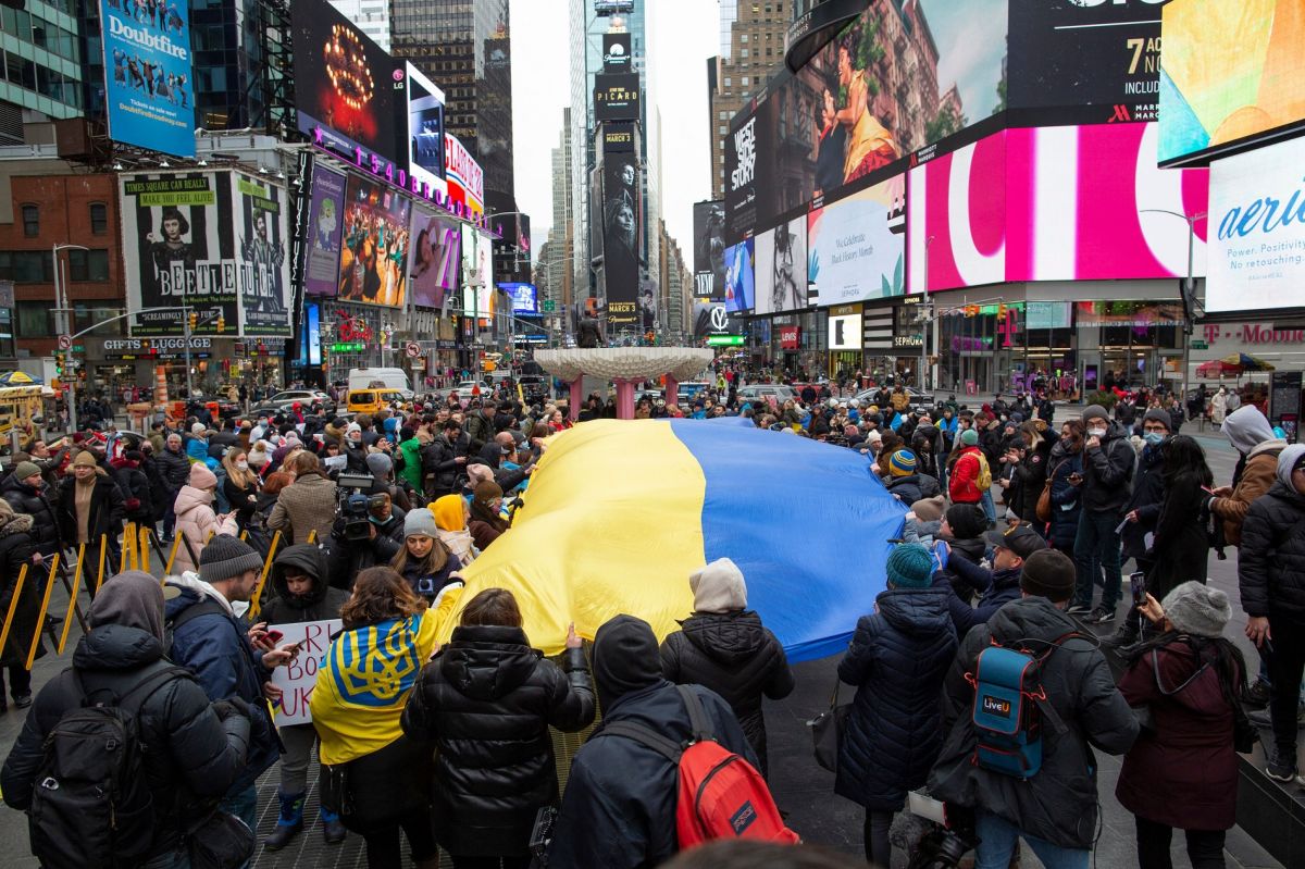 El jueves pasado hubo una gran manifestación en Times Square, Nueva York.