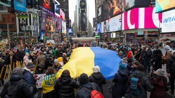 El jueves pasado hubo una gran manifestación en Times Square, Nueva York.
