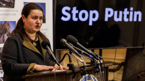 Ukrainian Ambassador Markarova Speaks During A News Conference