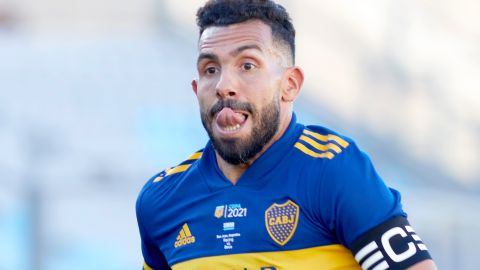 Carlos Tévez en su última etapa como jugador de Boca Juniors, en 2021.