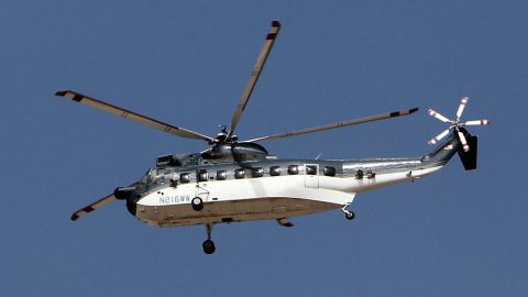 A US-made Sikorsky S-61N helicopter hove