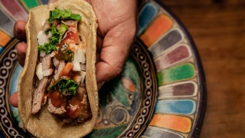 Taco en tortilla de maíz