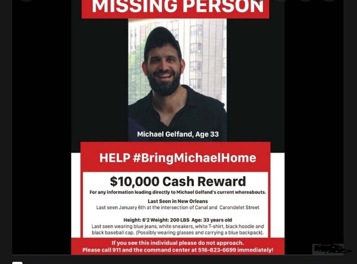 Michael Gelfand estuvo desaparecido por más de dos meses.