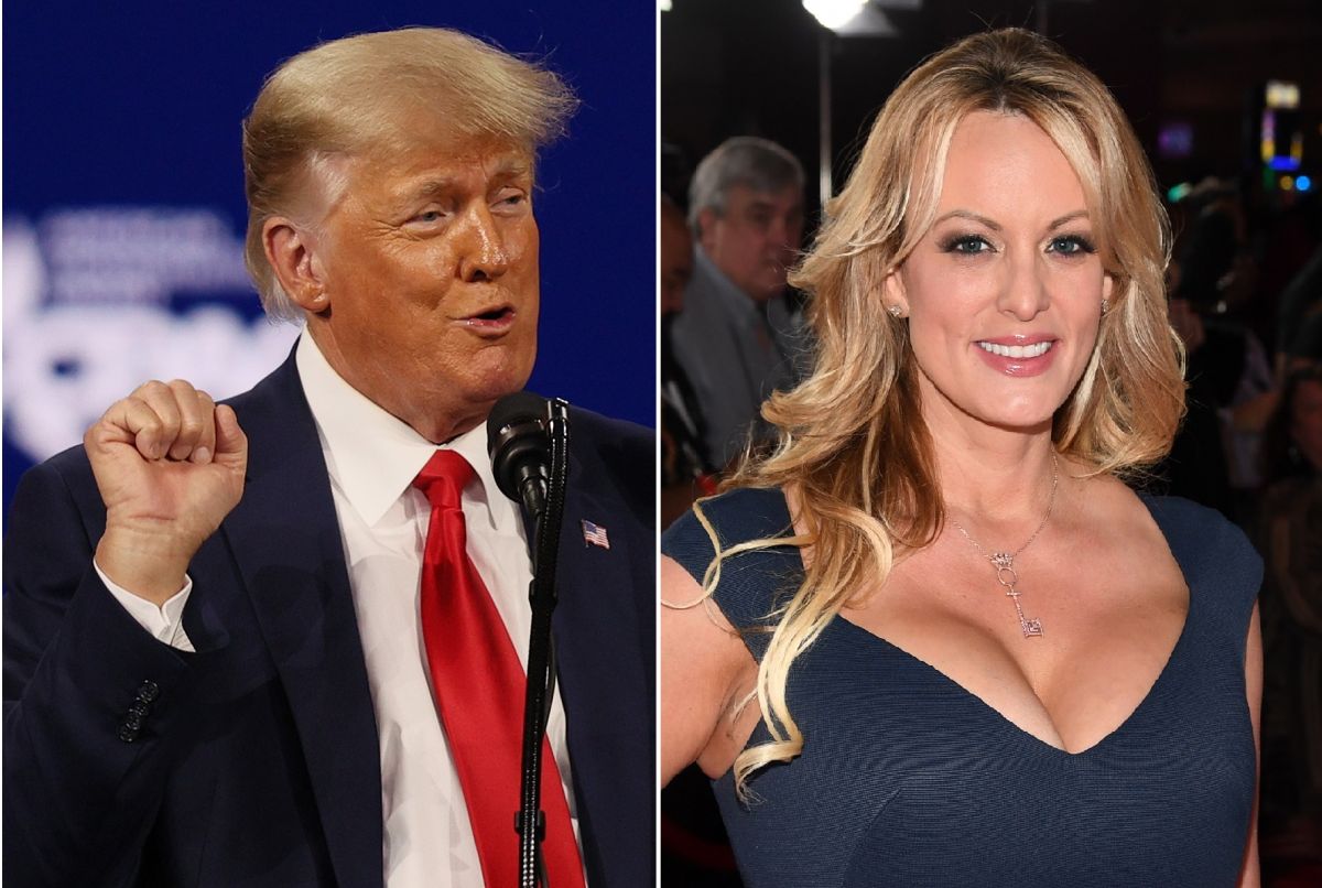 El expresidente Donald Trump y la estrella porno Stormy Daniels.