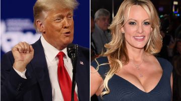El expresidente Donald Trump y la estrella porno Stormy Daniels.