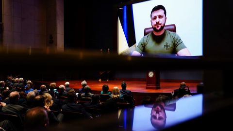 El presidente Volodymyr Zelensky dio un discurso ante congresistas de EE.UU.