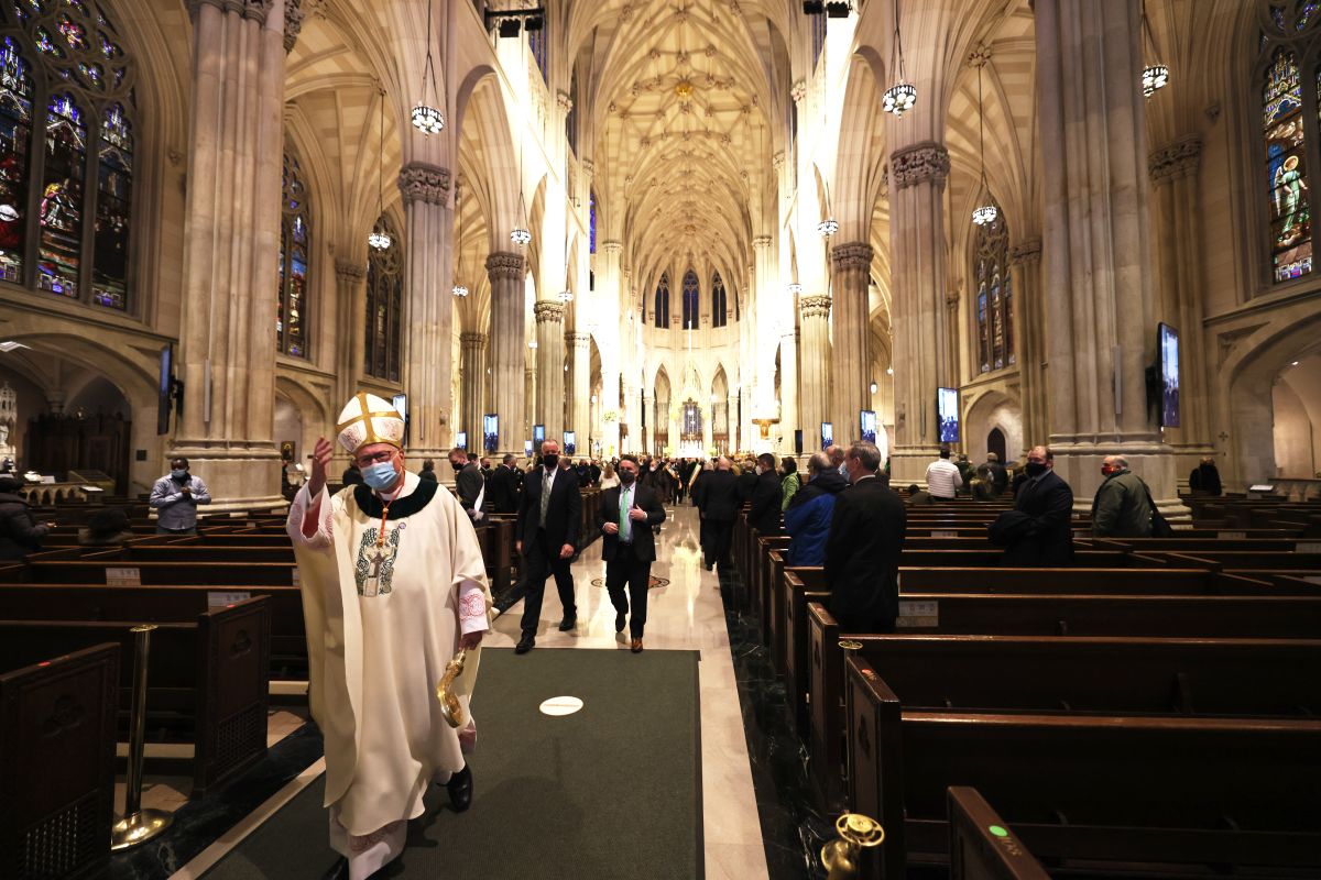 El cardenal Timothy Dolan, arzobispo de Nueva York, durante una misa en la Catedral de San Patricio en Manhattan.
