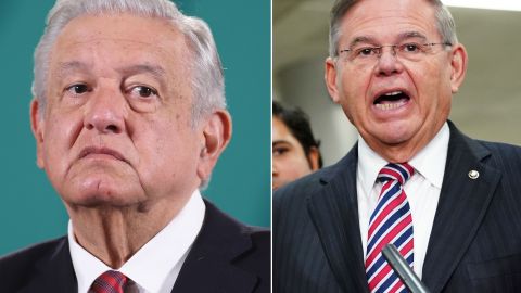 El presidente mexicano Andrés Manuel López Obrador, y el senador Bob Menéndez.