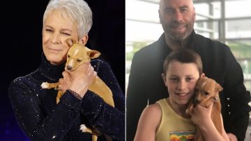 John Travolta y su hijo Ben adoptaron un perro, pero no cualquier perro: eligieron a Mac N Cheese, quien apareció en los brazos de Jamie Lee Curtis en los Oscar 2022.