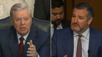 Los senadores republicanos Lindsey Graham y Ted Cruz.