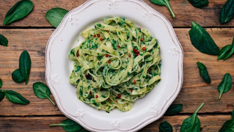 Pasta con espinacas