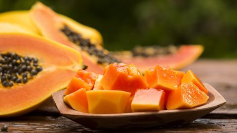 Papaya fresca picada