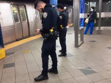 Presencia policial en el Metro de Nueva York.