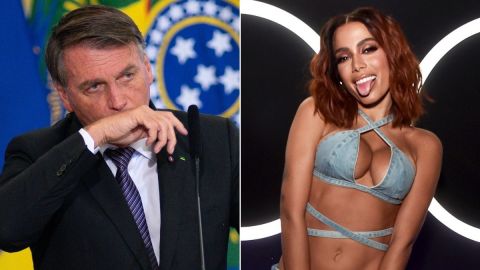El presidente de Brasil, Jair Bolsonaro, y la cantante Anitta.