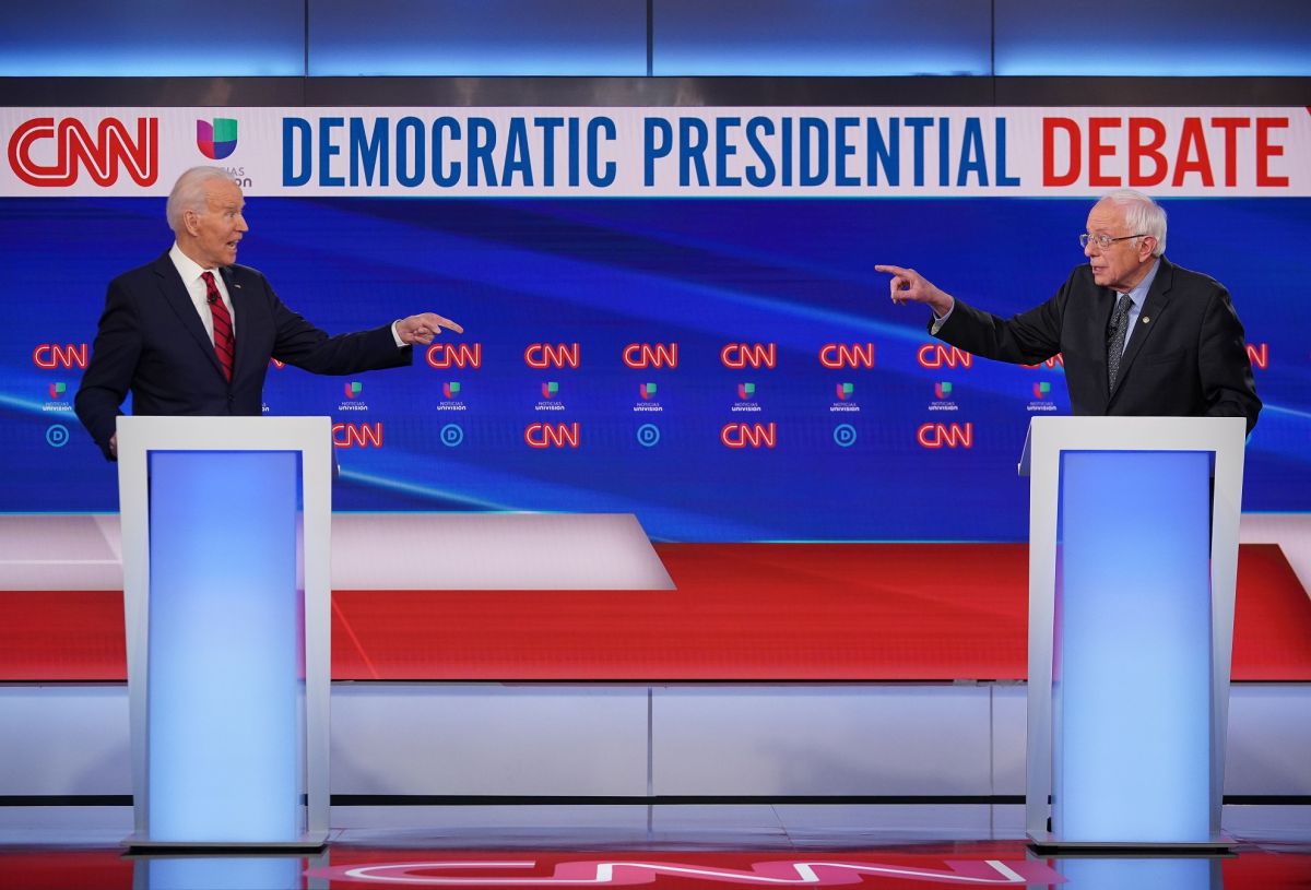 En 2020, el ahora presidente Joe Biden, y el senador Bernie Sanders, en un debate presidencial.