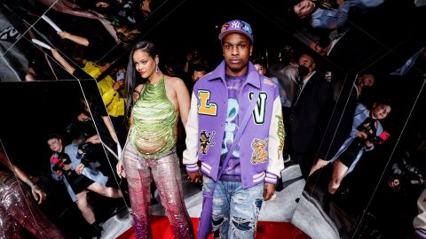 La empresaria Rihanna y su pareja A$AP Rocky.