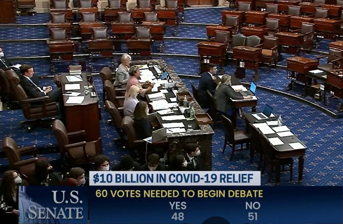 El proyecto de fondos para COVID requería 60 votos para avanzar en el Senado.