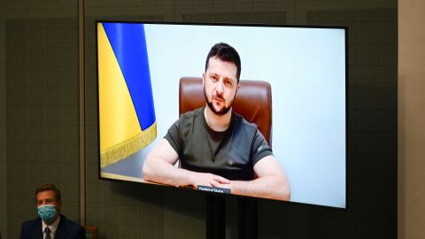 Ukrainian President Volodymyr Zelenskiy Gives Virtual Address To Australian Parliament