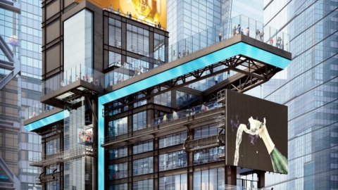 Mirador proyectado en One Times Square, NYC.