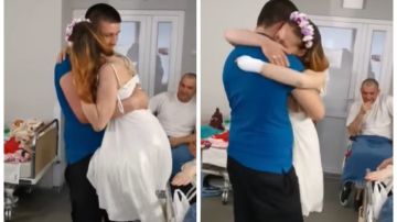 Enfermera ucraniana Oksana Balandina baile de bodas (1)