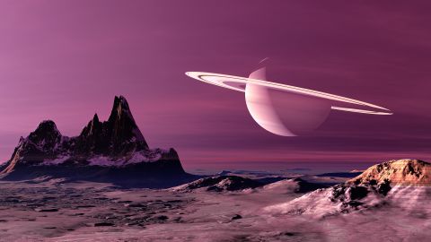 Ilustración de una de las lunas de Saturno.