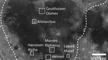 Las cúpulas de Gruithuisen en la superficie lunar.