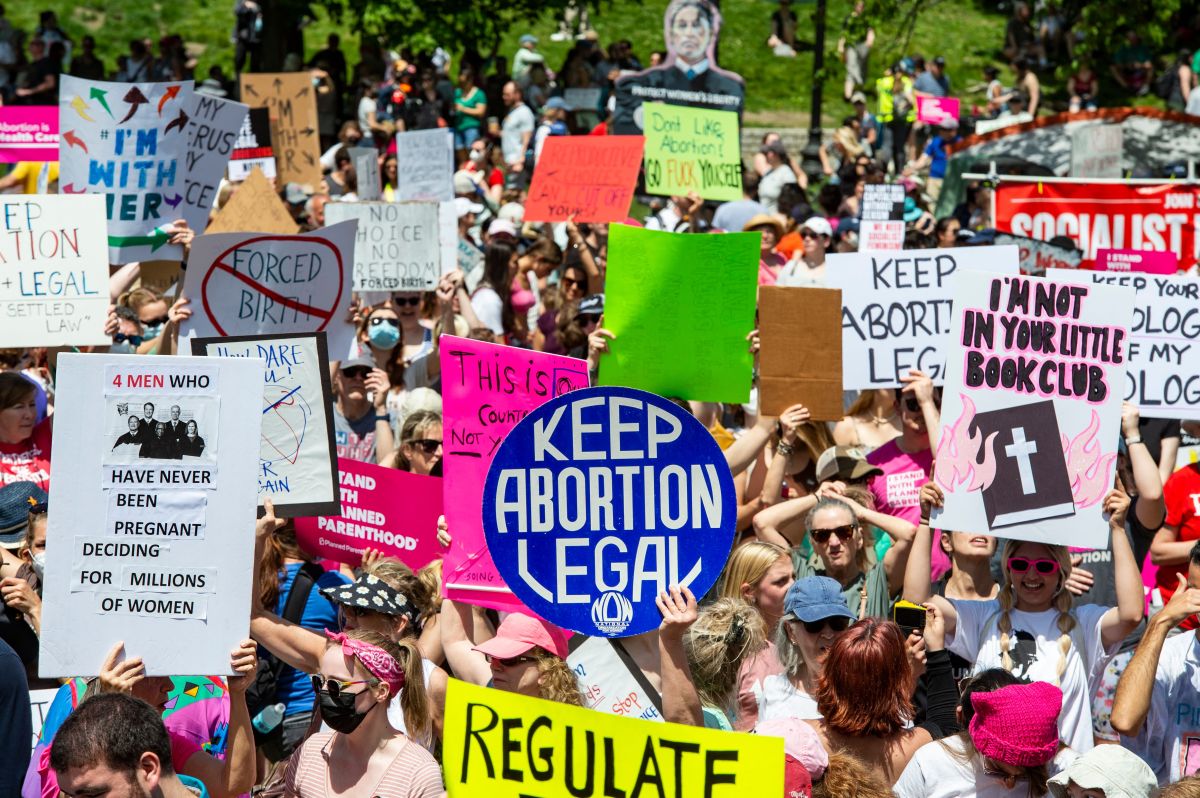 Una movilización de activistas de Planned Parenthood en favor del aborto en Boston, Massachusetts.