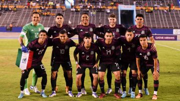 La selección de México posa en la previa del encuentro ante Jamaica por la Liga de Naciones de Concacaf.