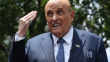 Rudy Giuliani Speaks To Media Members At The White House