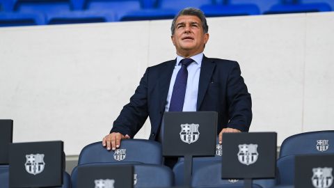 Laporta estuvo en el acto de bienvenida al FC Barcelona en el Estadio Olímpico Lluís Companys.