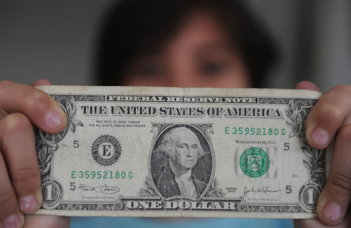 Billete de un dólar estadounidense.
