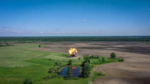 Ukrainian Bomb Disposal Team Clears Unexploded Ordnance Outside Kyiv