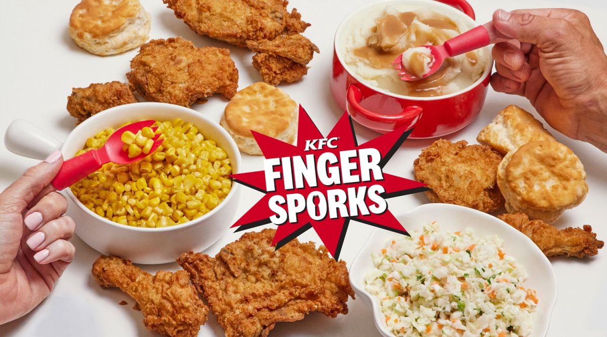 KFC lanza cubiertos que se colocan en los dedos.