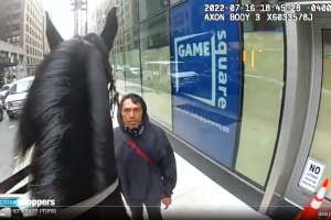 Película de vaqueros en la vida real: a caballo atraparon a un ladrón en Times Sq de Nueva York; video NYPD