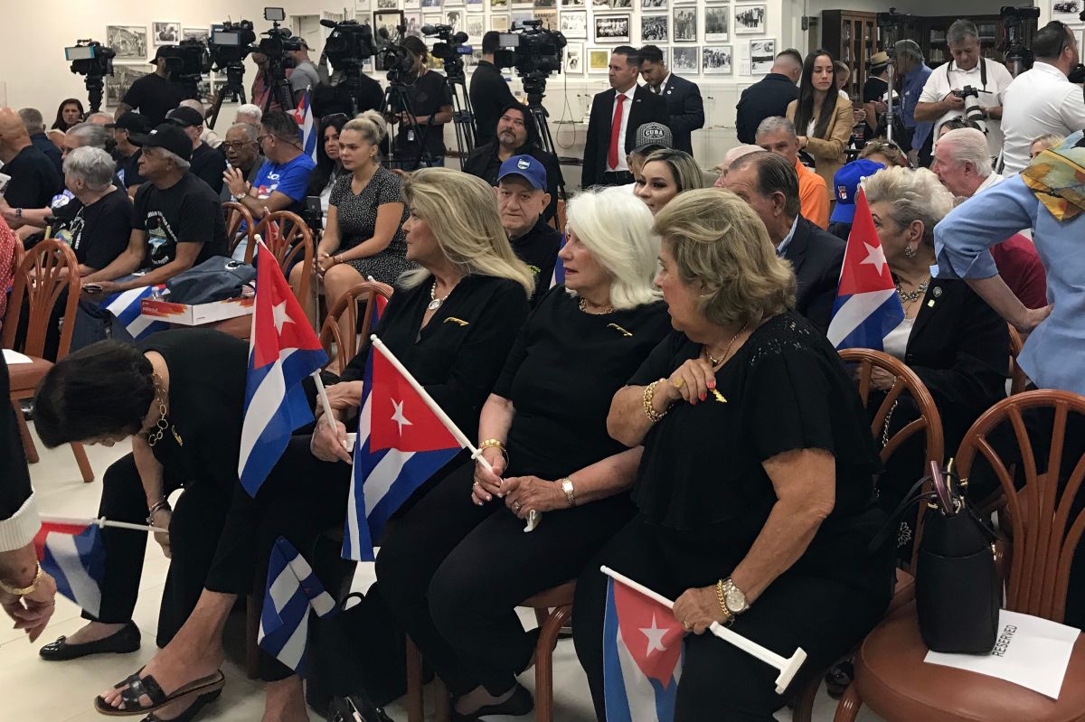 Miembros del Presidio Político Histórico Cubano durante el acto conmemorativo de las protestas del 11-J.