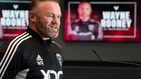Wayne Rooney durante su presentación como el nuevo DT del DC United.