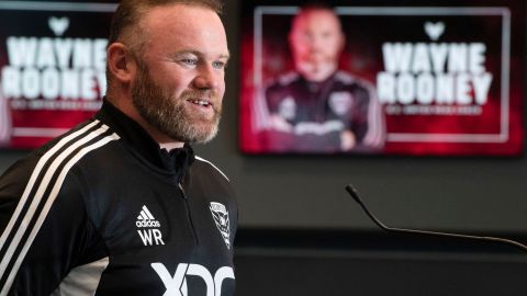 Wayne Rooney durante su presentación como el nuevo DT del DC United.