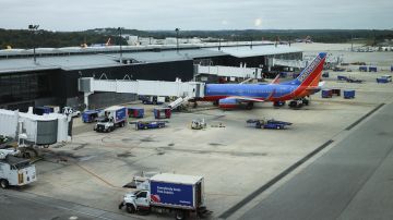 Un avión de Southwest Airlines  en el Baltimore Washington International Thurgood Marshall Airport de Maryland.