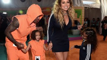 Mariah Carey junto a Nick Cannon y sus hijos.