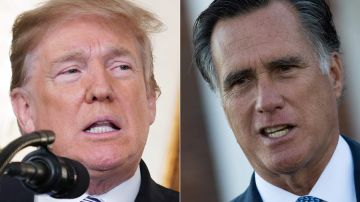 El expresidente Donald Trump y el senador Mitt Romney.