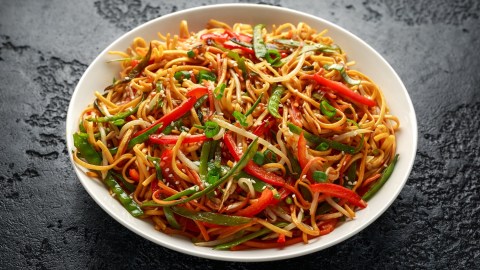 Tallarines con vegetales