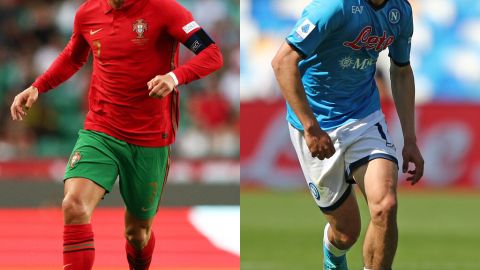 Cristiano Ronaldo (L) e Hirving Lozano (R) comparten el mismo valor de mercado.