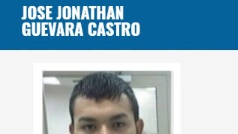 Aviso de Interpol sobre José Jonathan Guevara Castro.
