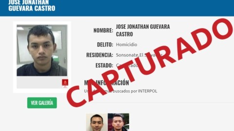 Aviso de Interpol sobre José Jonathan Guevara Castro.