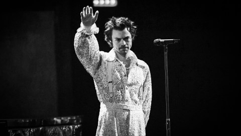 Harry Styles estaba actuando en Nueva York cuando un fan le arrojó un nugget de pollo al escenario.