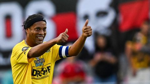 Ronaldinho Gaucho durante un partido amistoso en Miami.