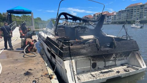 Así fue como quedó la embarcación después de la explosión.